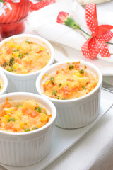 Casserole in portion pots