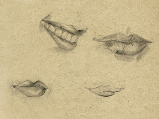 pencil drawing on paperboard