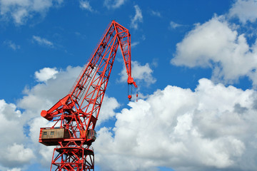 Red old crane