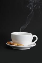 Hot coffee and cookies
