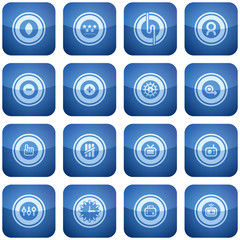 Cobalt Square 2D Icons Set