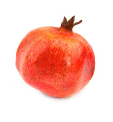 ripe pomegranate fruit on white