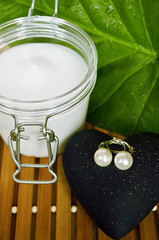 Spa still life and massage stone