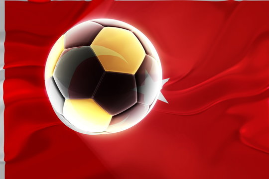 Flag of Turkey wavy soccer