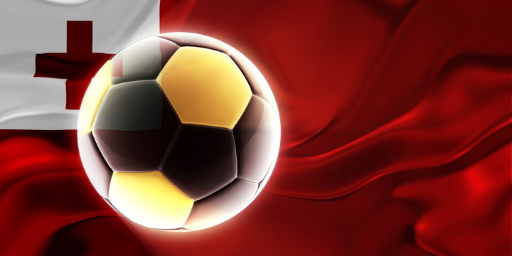 Flag of Tonga wavy soccer