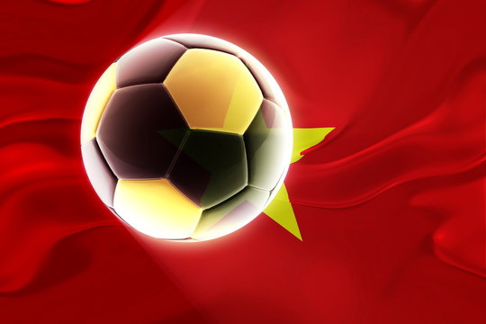 Flag of Vietnam wavy soccer