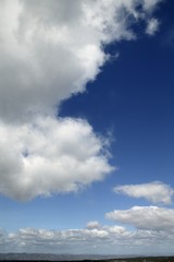 Obraz premium Blue sky white clouds in a summer clean day, nature