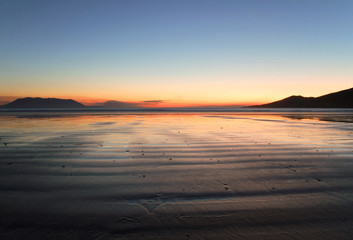 Irish beach at dusk