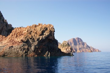 Fototapeta na wymiar rocks of natural reserve of Scandola
