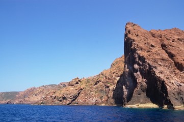 Fototapeta na wymiar natural reserve of Scandola rocks, Corsica