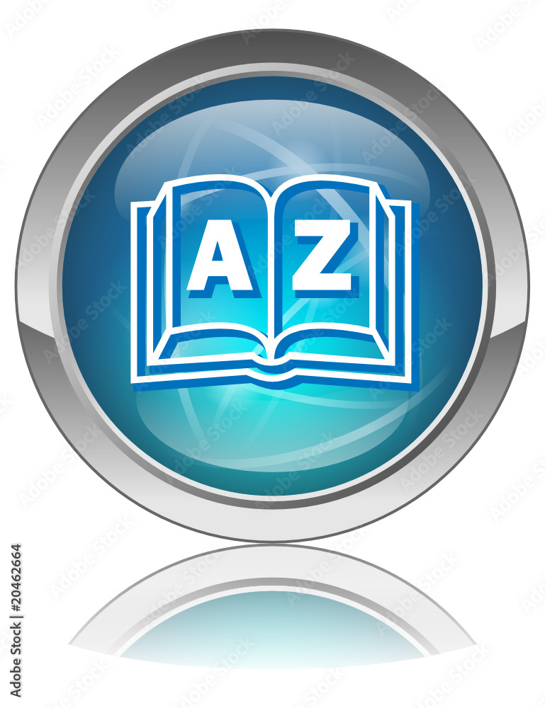 Aufkleber a-z web button (dictionary index directory search alphabetical)