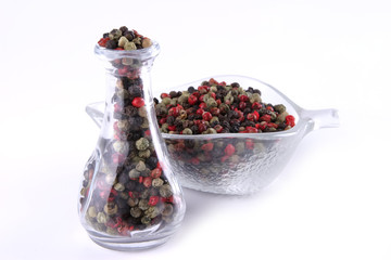 dry pepper inside glass