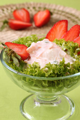 Salmon cocktail with strawberries