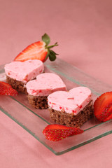Strawberry heart cakes