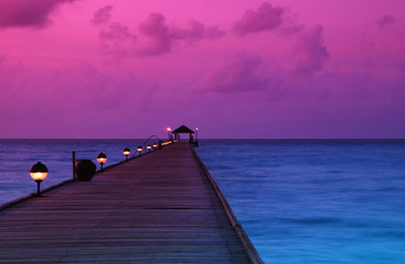 Naklejka na ściany i meble Sunset in the maldives