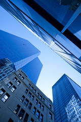 Fototapeta na wymiar Low angle view of skyscrapers, New York City, NY, USA