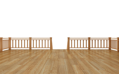 Timber deck isolated on white background