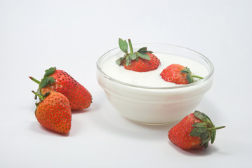 Strawberries in a cream