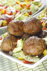Meatballs and vegetables
