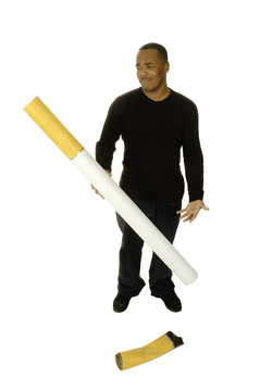 african american man with giant cigarette