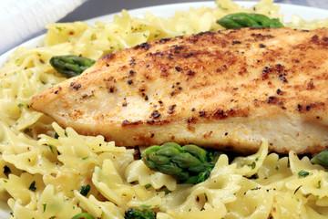 Pasta and chicken breast meal