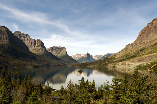 St Mary Lake with Wild Goose Island in Glacier National park