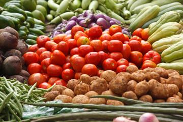 Vegetable market. India