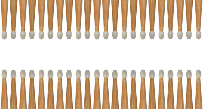 Row of drumsticks background