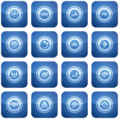 Cobalt Square 2D Icons Set