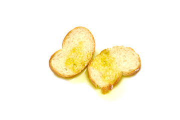 Fette di pane e olio di oliva