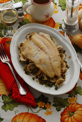 Ombrina al forno e champignon