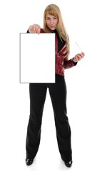 Girl Holding Blank Sign