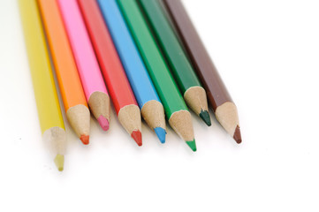 color pencils isolated on white background