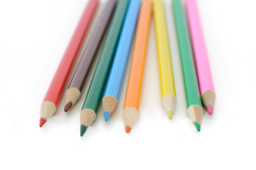 color pencils isolated on white background