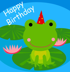 Birthday card with frog