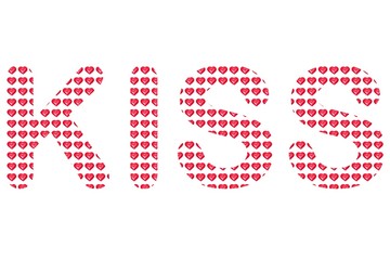 KISS with small hearts