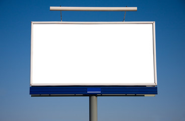 Blank billboard on blue sky