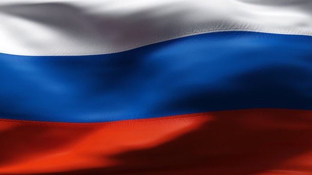 Russian cotton flag in slow motion