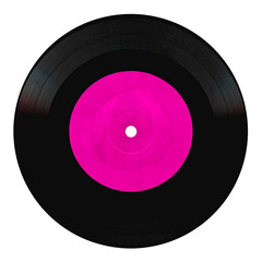 Vintage vinyl record isolated on white