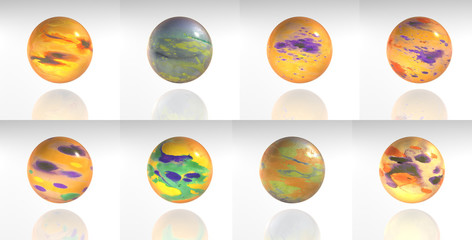 Designelemente zum freistellen - Kugeln - 3D