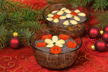 Polish Christmas dessert "makowki"