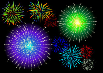 Fototapeta premium Abstract vector illustration of fireworks