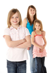 Obraz premium Group Of Girls Together In Studio