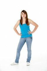 Fototapeta premium Studio Portrait Of Happy Teenage Girl