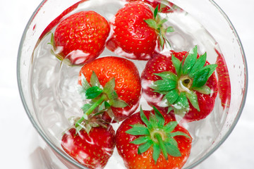 Swimming strawberries