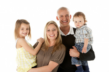 Studio Shot Of Family Group In Studio