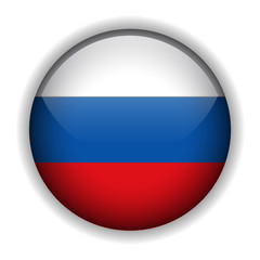 Russia flag button, vector