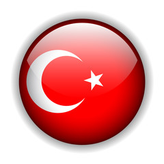 Obraz premium Turkey flag button, vector