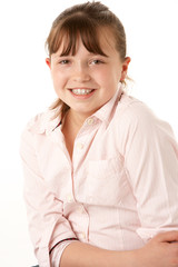Young Girl Sitting In Studio