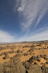 Desertic landscape in the south of Algeria, near Djanet